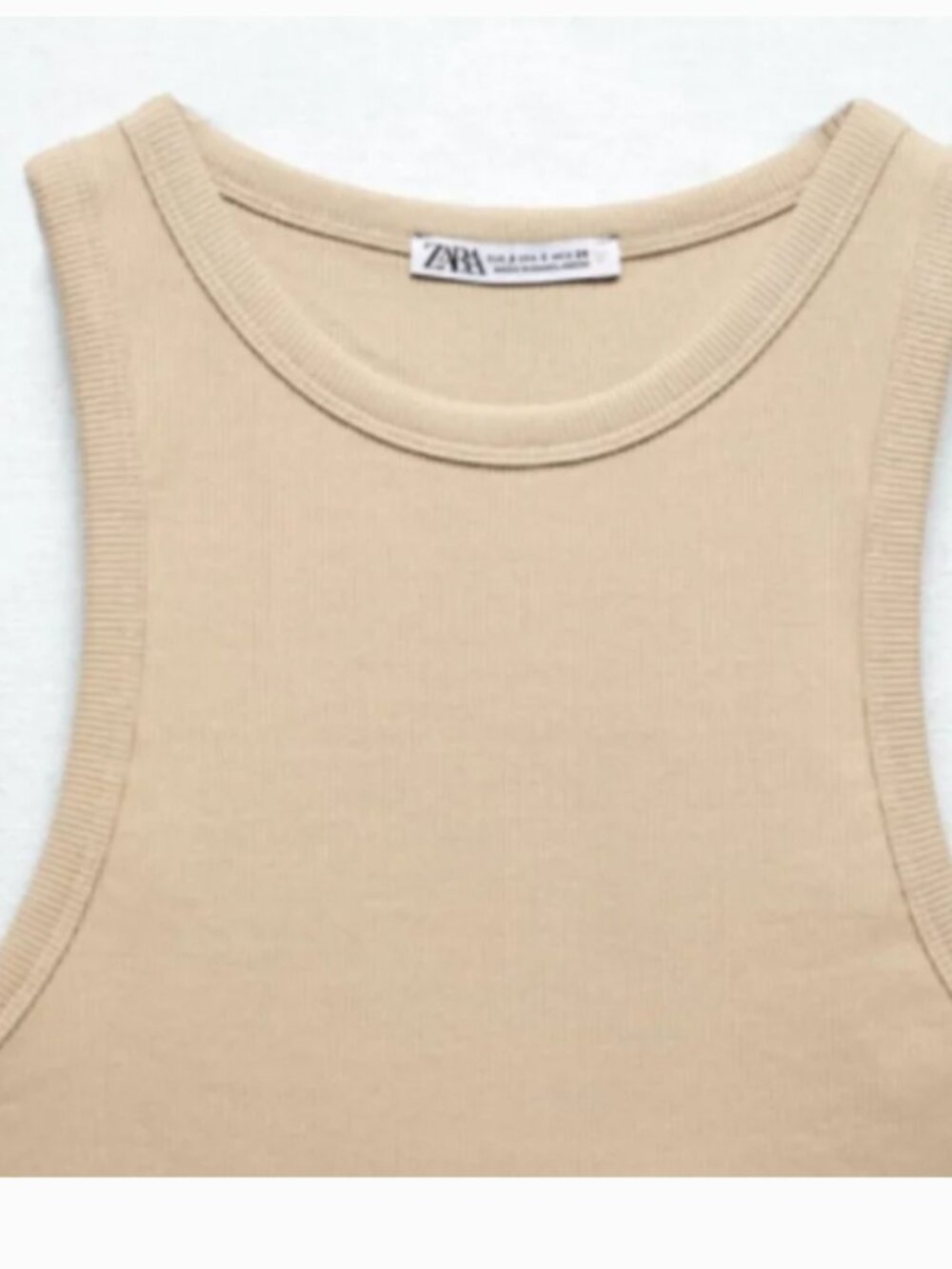 Zara Ribbed Tan Tank Large - Picture 4 of 7